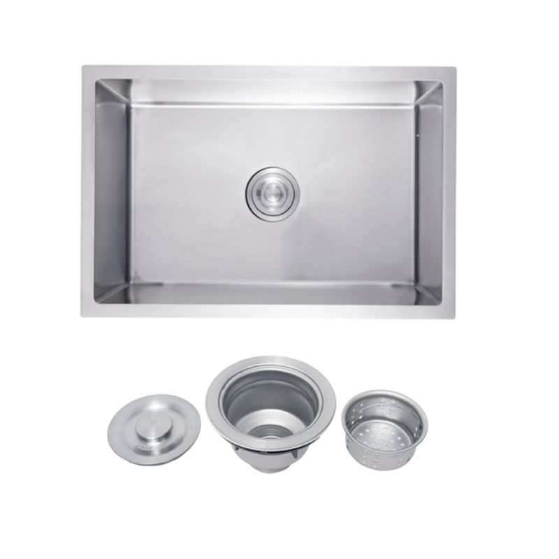cuba quadrato chrome inox cozinha c valvula 68x45x20  levo