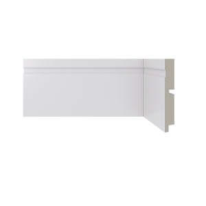Rodape 457 Branco Frisado 100x16mm - Barra 2,40m - Santa Luzia