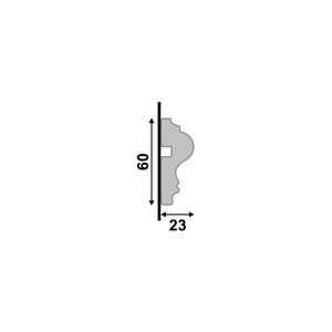 Rodameio 467 Branco Frisado 60x23mm - Barra 2,40m - Santa Luzia