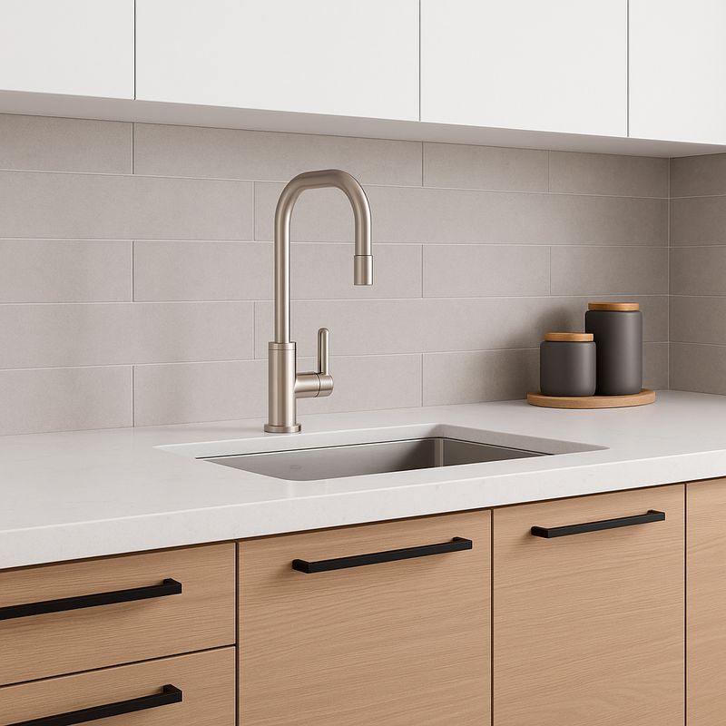 misturador monocomando urban industrial inox cozinha mesa bica movel quadrado 10 a 40mca  deca