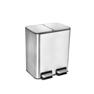 Docolflat Inox Escovado Lixeira  Dupla Pedal (10l+10l)  20l - Docol