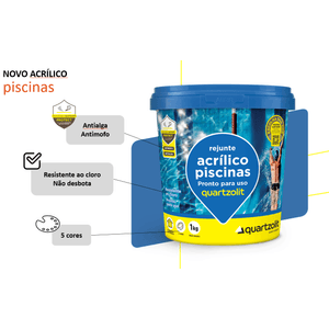 Rejunte Acrilico  P/ Piscina Verde Floresta 1kg - Quartzolit
