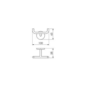 Cabide Duplo Round Preto Fosco - Crismoe