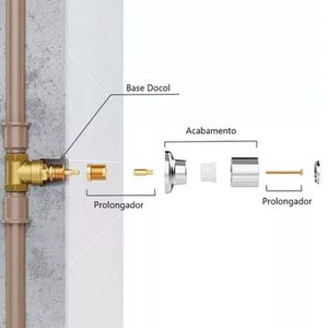 Prolongador P/ Registro Docol Castelo Latao 20mm - Blukit