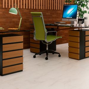 Piso Carrara Cristal  Brilho Dr60003 Esmaltado Retificado 60,0x60,0 - Embramaco