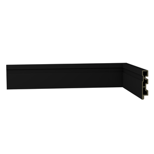 Rodapé Black Preto R9 Frisado Laca 70x15mm 2.4m - Ecovale