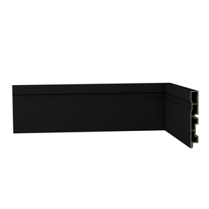 Rodape Frisado Laca Preto 105x15mm 2.4m - Ecovale