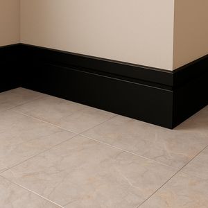 Rodape Frisado Laca Preto 105x15mm 2.4m - Ecovale