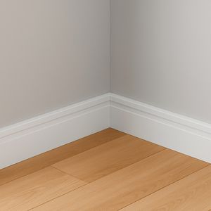 Rodape Smart Branco R9 Frisado 70x15mm 2.4m - Ecovale