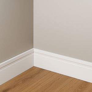 Rodapé Smart Branco R3 Frisado 105x15mm 2.4m - Ecovale