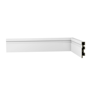 Rodapé Moderna Branco R9 Frisado Laca 70x15mm 2.4m - Ecovale