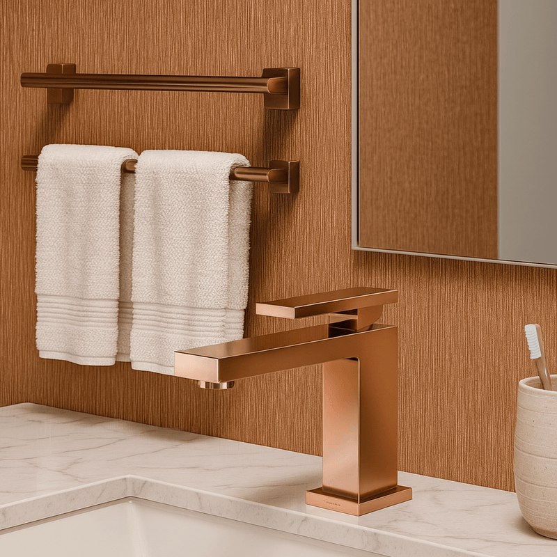 monocomando para lavatorio de mesa new edge cobre polido  docol