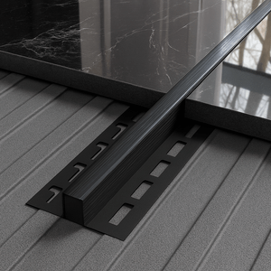 Junta De Dilatacao Preto Para Ceramica  Em Pvc  Tec191 8mm- 2,70m - Tecnoperfil