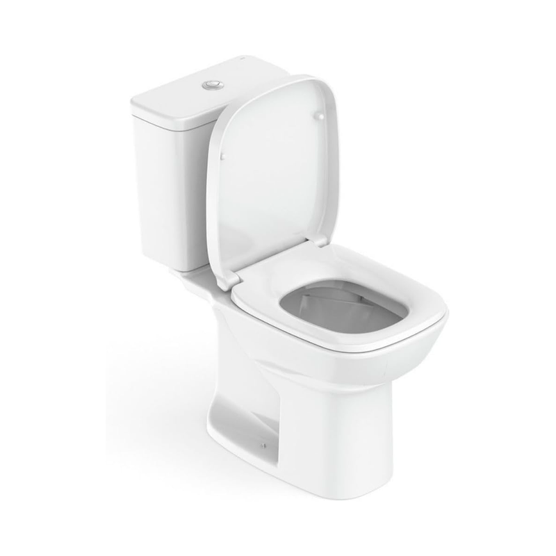 kit completo debba square bacia com caixa acoplada  acessorios de instalacao  assento soft close  roca loucas