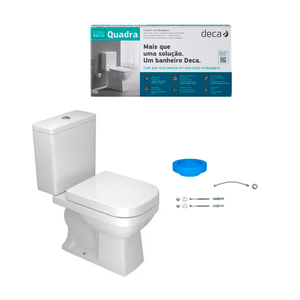 Kit Bacia Caixa 3/6 Lts+compl Instalacao+assento Plastico Slow Close Quadra Branco - Deca