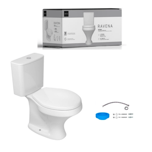Kit Completo Bacia Com Caixa Acoplada + Assento E Instalações Ravena Branco - Deca