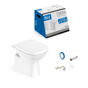 Kit Bacia Debba Classic Branco Convencional+comp Instalacao+assento Termofixo Soft Close - Roca Louça