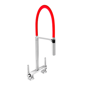Misturador Para Cozinha De Mesa Bica Alta Doc Chrome/vermelho - Docol
