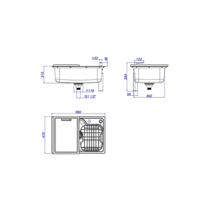 Cuba De Cozinha Retangular C/ Deck Facile Inox  60x40cm - Deca