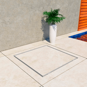 Tampa Casa De Maquinas C/ Grelha  80x80 Cm Cinza - Conceito Tampas