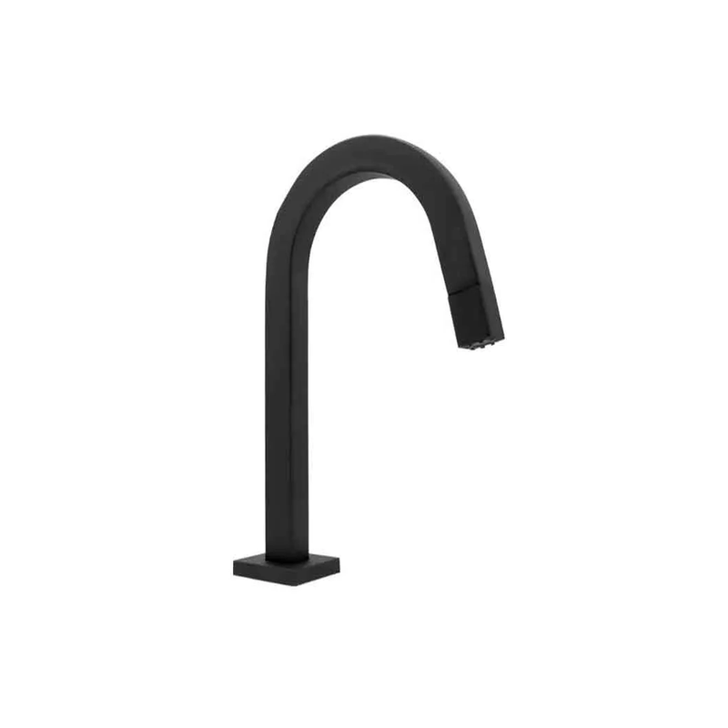 torneira lavatorio mesa bica baixa quadratta black matte tube 14  ouse metais