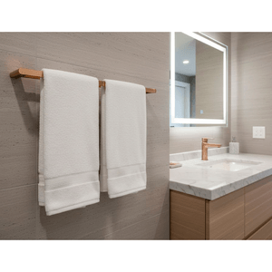 Toalheiro Contemporanea Com Barra Dupla Gold Red - Deca